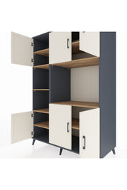 Kronos Dolap 9 Raflı 6 Kapaklı 132x59x195 Antrasit-Aytaşı/Çam