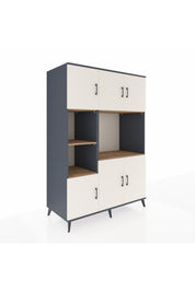 Kronos Dolap 9 Raflı 6 Kapaklı 132x59x195 Antrasit-Aytaşı/Çam