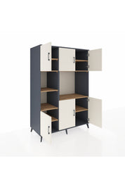 Kronos Dolap 9 Raflı 6 Kapaklı 132x59x195 Antrasit-Aytaşı/Çam