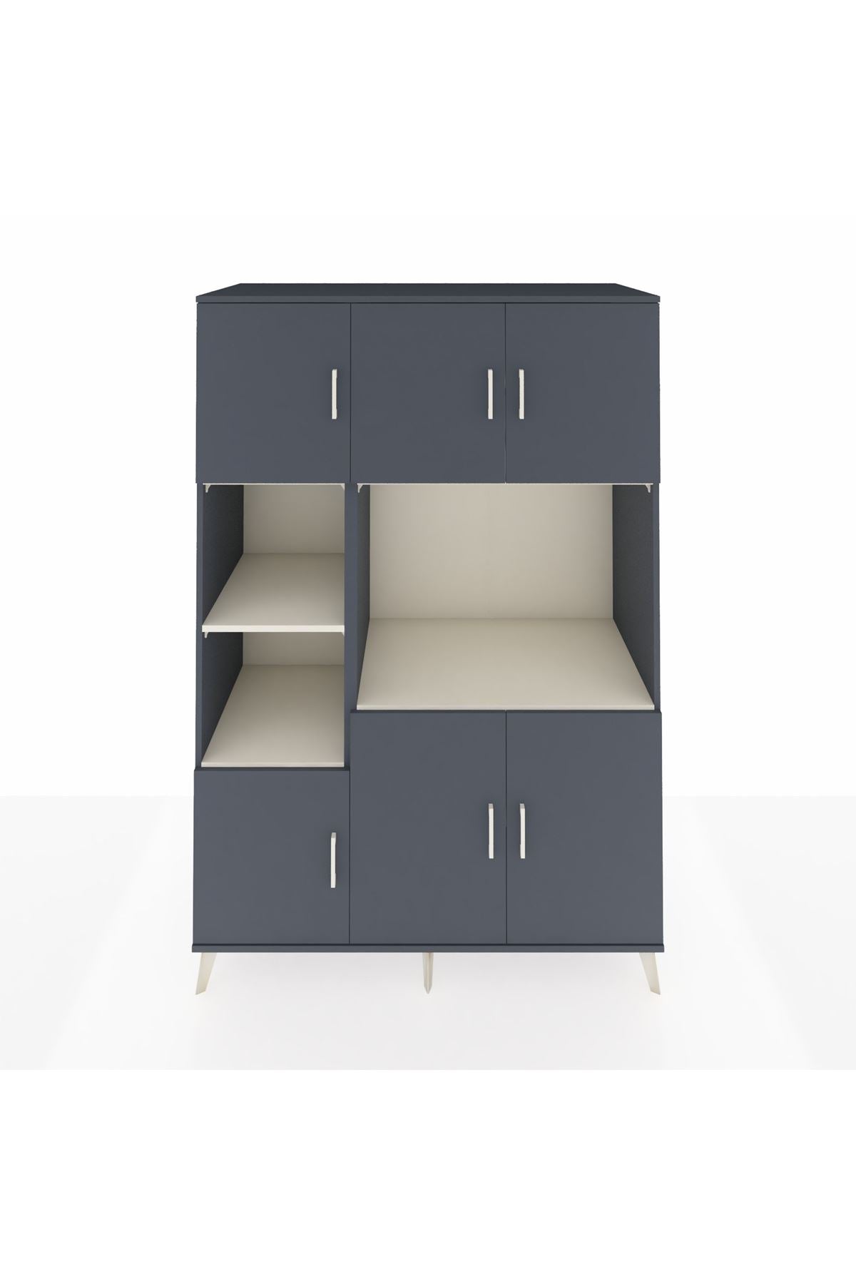 Kronos Dolap 9 Raflı 6 Kapaklı 132x59x195 Antrasit-Antrasit/Aytaşı