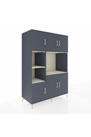 Kronos Dolap 9 Raflı 6 Kapaklı 132x59x195 Antrasit-Antrasit/Aytaşı