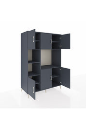 Kronos Dolap 9 Raflı 6 Kapaklı 132x59x195 Antrasit-Antrasit/Antrasit