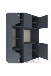 Kronos Dolap 9 Raflı 6 Kapaklı 132x59x195 Antrasit-Antrasit/Antrasit