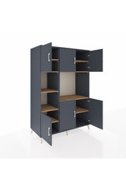 Kronos Dolap 9 Raflı 6 Kapaklı 132x59x195 Antrasit-Antrasit/Çam