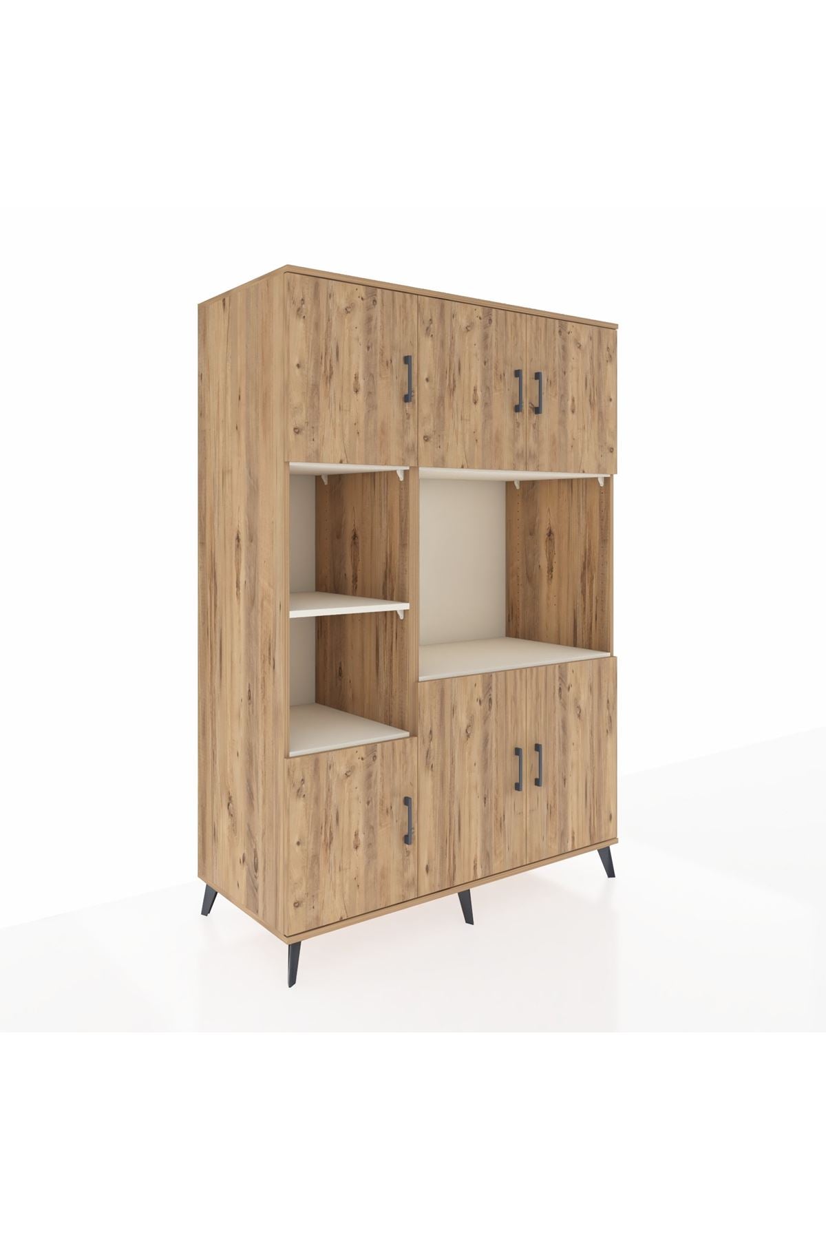 Kronos Dolap 9 Raflı 6 Kapaklı 132x59x195 Çam-Çam/Aytaşı