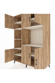 Kronos Dolap 9 Raflı 6 Kapaklı 132x59x195 Çam-Çam/Aytaşı