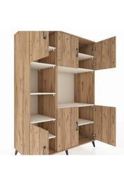 Kronos Dolap 9 Raflı 6 Kapaklı 132x59x195 Çam-Çam/Aytaşı