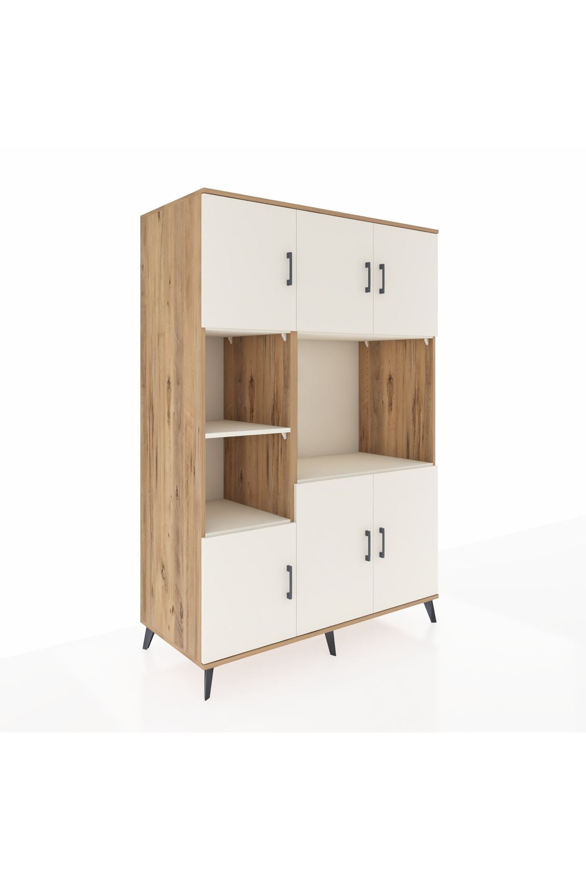 Kronos Dolap 9 Raflı 6 Kapaklı 132x59x195 Çam-Aytaşı/Aytaşı