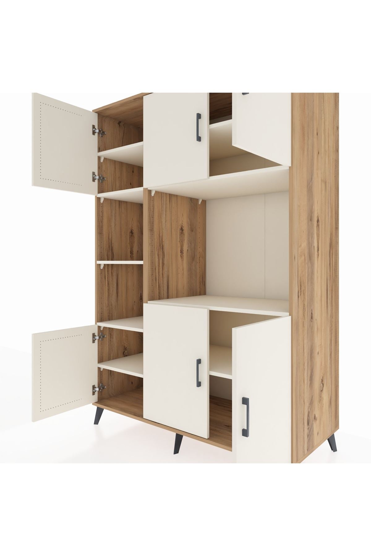 Kronos Dolap 9 Raflı 6 Kapaklı 132x59x195 Çam-Aytaşı/Aytaşı