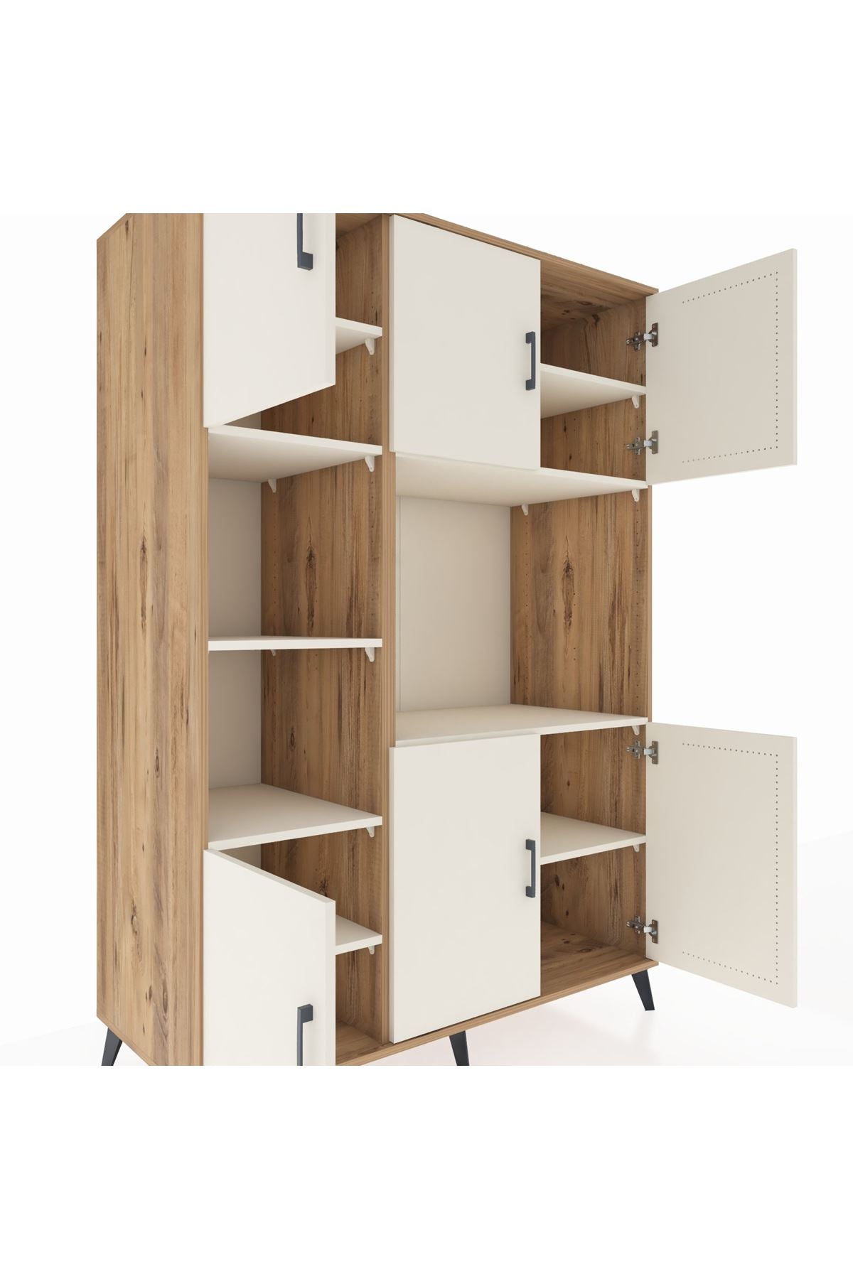 Kronos Dolap 9 Raflı 6 Kapaklı 132x59x195 Çam-Aytaşı/Aytaşı