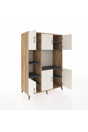 Kronos Dolap 9 Raflı 6 Kapaklı 132x59x195 Çam-Aytaşı/Antrasit