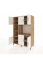 Kronos Dolap 9 Raflı 6 Kapaklı 132x59x195 Çam-Aytaşı/Çam