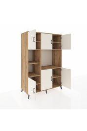 Kronos Dolap 9 Raflı 6 Kapaklı 132x59x195 Çam-Aytaşı/Çam