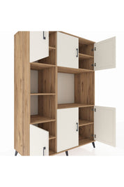 Kronos Dolap 9 Raflı 6 Kapaklı 132x59x195 Çam-Aytaşı/Çam