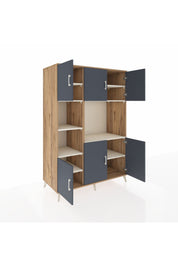 Kronos Dolap 9 Raflı 6 Kapaklı 132x59x195 Çam-Antrasit/Aytaşı