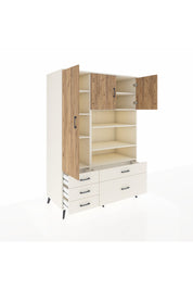 Kronos Dolap 9 Raflı 5 Çekmeceli 3 Kapaklı 132x59x195 Aytaşı-Çam/Aytaşı