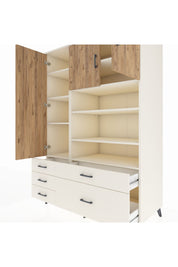 Kronos Dolap 9 Raflı 5 Çekmeceli 3 Kapaklı 132x59x195 Aytaşı-Çam/Aytaşı