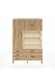 Kronos Dolap 9 Raflı 5 Çekmeceli 3 Kapaklı 132x59x195 Aytaşı-Çam/Çam