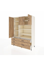 Kronos Dolap 9 Raflı 5 Çekmeceli 3 Kapaklı 132x59x195 Aytaşı-Çam/Çam