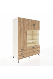 Kronos Dolap 9 Raflı 5 Çekmeceli 3 Kapaklı 132x59x195 Aytaşı-Çam/Çam