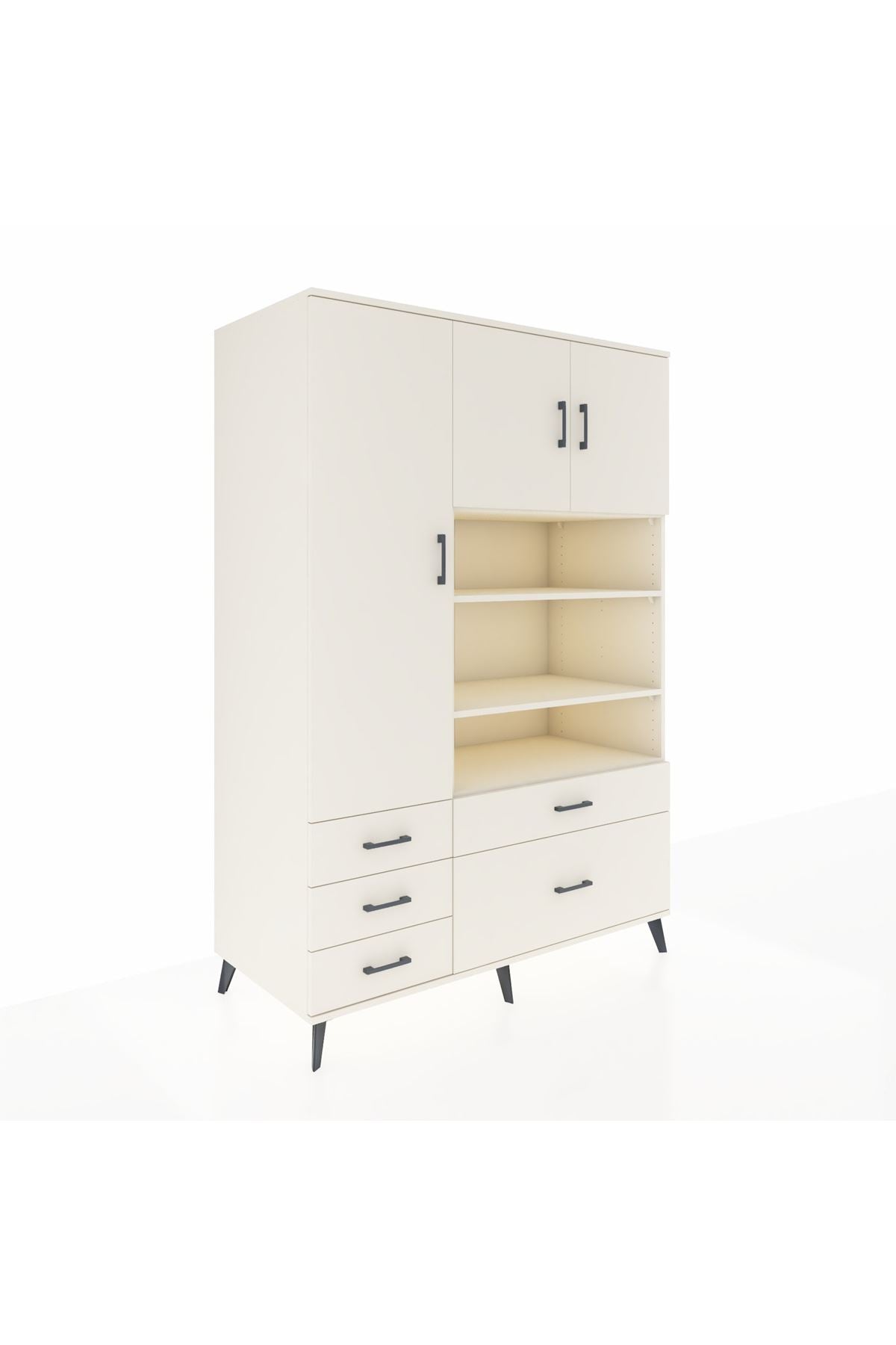 Kronos Dolap 9 Raflı 5 Çekmeceli 3 Kapaklı 132x59x195 Aytaşı-Aytaşı/Aytaşı