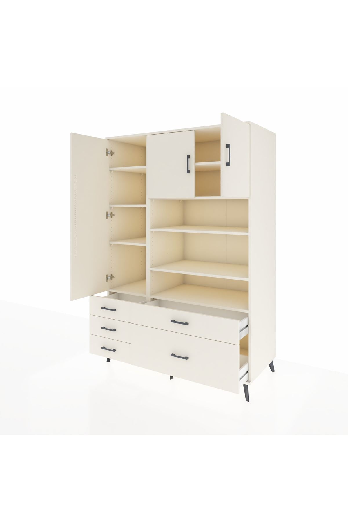 Kronos Dolap 9 Raflı 5 Çekmeceli 3 Kapaklı 132x59x195 Aytaşı-Aytaşı/Aytaşı