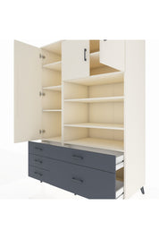 Kronos Dolap 9 Raflı 5 Çekmeceli 3 Kapaklı 132x59x195 Aytaşı-Aytaşı/Antrasit