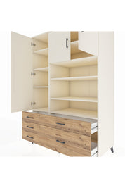 Kronos Dolap 9 Raflı 5 Çekmeceli 3 Kapaklı 132x59x195 Aytaşı-Aytaşı/Çam