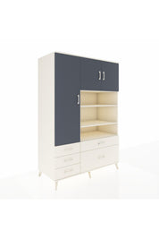 Kronos Dolap 9 Raflı 5 Çekmeceli 3 Kapaklı 132x59x195 Aytaşı-Antrasit/Aytaşı