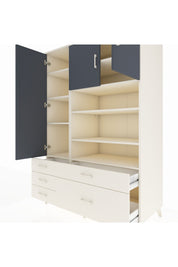 Kronos Dolap 9 Raflı 5 Çekmeceli 3 Kapaklı 132x59x195 Aytaşı-Antrasit/Aytaşı