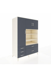 Kronos Dolap 9 Raflı 5 Çekmeceli 3 Kapaklı 132x59x195 Aytaşı-Antrasit/Antrasit