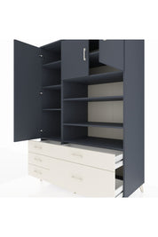 Kronos Dolap 9 Raflı 5 Çekmeceli 3 Kapaklı 132x59x195 Antrasit-Antrasit/Aytaşı