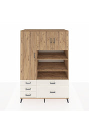 Kronos Dolap 9 Raflı 5 Çekmeceli 3 Kapaklı 132x59x195 Çam-Çam/Aytaşı