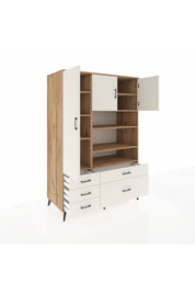 Kronos Dolap 9 Raflı 5 Çekmeceli 3 Kapaklı 132x59x195 Çam-Aytaşı/Aytaşı