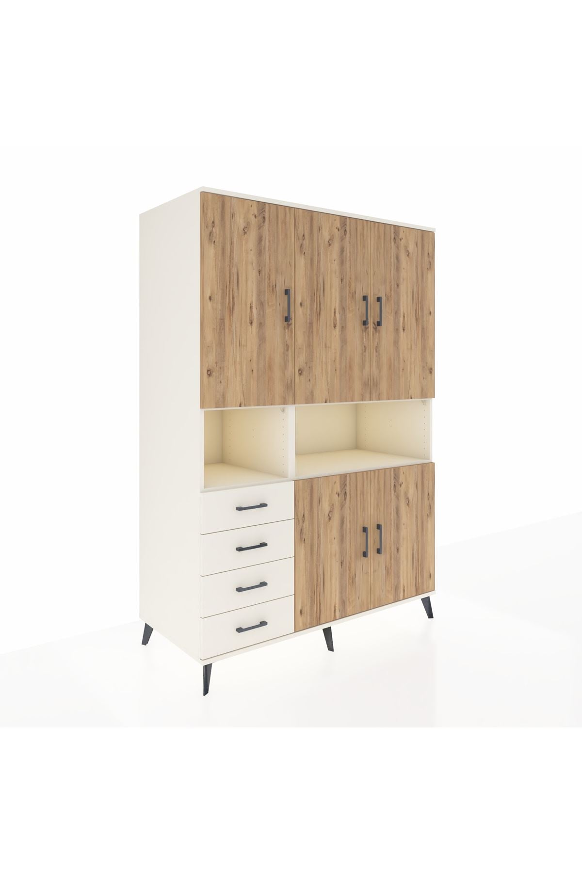 Kronos Dolap 7 Raflı 4 Çekmeceli 5 Kapaklı 132x59x195 Aytaşı-Çam/Aytaşı