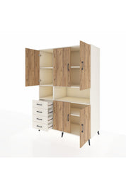 Kronos Dolap 7 Raflı 4 Çekmeceli 5 Kapaklı 132x59x195 Aytaşı-Çam/Aytaşı