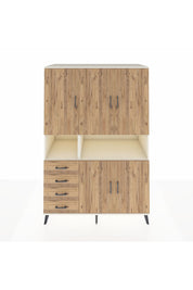 Kronos Dolap 7 Raflı 4 Çekmeceli 5 Kapaklı 132x59x195 Aytaşı-Çam/Çam