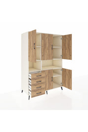 Kronos Dolap 7 Raflı 4 Çekmeceli 5 Kapaklı 132x59x195 Aytaşı-Çam/Çam