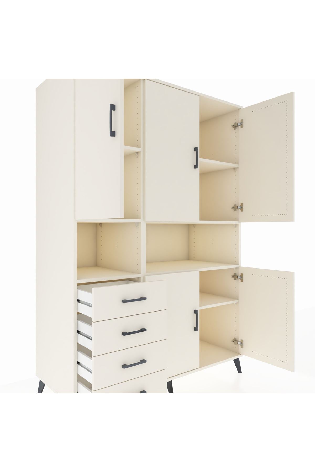 Kronos Dolap 7 Raflı 4 Çekmeceli 5 Kapaklı 132x59x195 Aytaşı-Aytaşı/Aytaşı