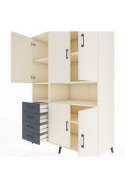 Kronos Dolap 7 Raflı 4 Çekmeceli 5 Kapaklı 132x59x195 Aytaşı-Aytaşı/Antrasit