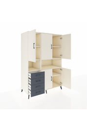 Kronos Dolap 7 Raflı 4 Çekmeceli 5 Kapaklı 132x59x195 Aytaşı-Aytaşı/Antrasit