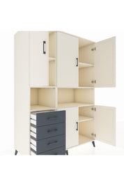 Kronos Dolap 7 Raflı 4 Çekmeceli 5 Kapaklı 132x59x195 Aytaşı-Aytaşı/Antrasit