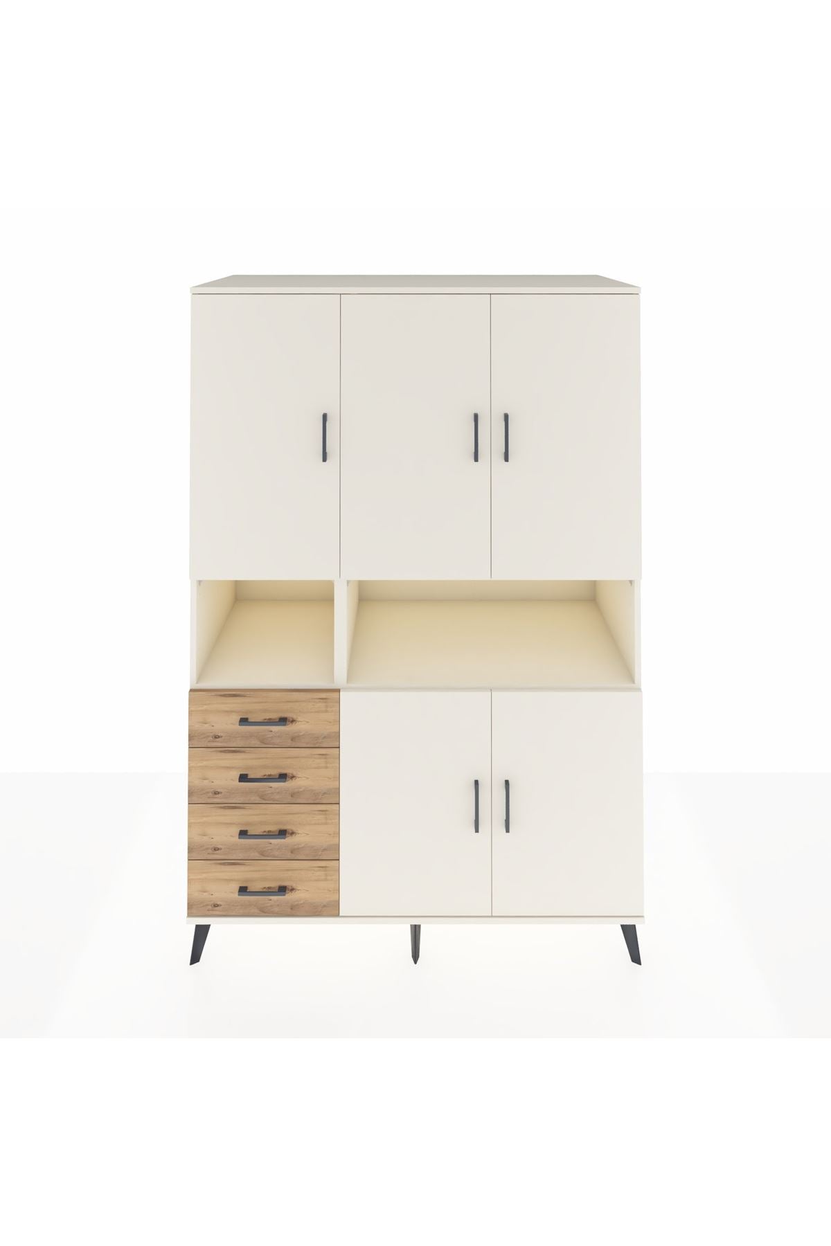 Kronos Dolap 7 Raflı 4 Çekmeceli 5 Kapaklı 132x59x195 Aytaşı-Aytaşı/Çam