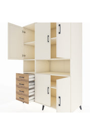 Kronos Dolap 7 Raflı 4 Çekmeceli 5 Kapaklı 132x59x195 Aytaşı-Aytaşı/Çam