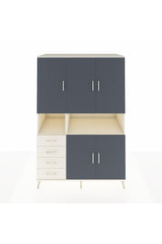 Kronos Dolap 7 Raflı 4 Çekmeceli 5 Kapaklı 132x59x195 Aytaşı-Antrasit/Aytaşı