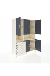 Kronos Dolap 7 Raflı 4 Çekmeceli 5 Kapaklı 132x59x195 Aytaşı-Antrasit/Aytaşı