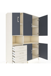 Kronos Dolap 7 Raflı 4 Çekmeceli 5 Kapaklı 132x59x195 Aytaşı-Antrasit/Aytaşı