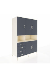 Kronos Dolap 7 Raflı 4 Çekmeceli 5 Kapaklı 132x59x195 Aytaşı-Antrasit/Antrasit