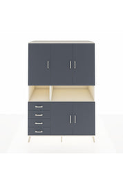 Kronos Dolap 7 Raflı 4 Çekmeceli 5 Kapaklı 132x59x195 Aytaşı-Antrasit/Antrasit