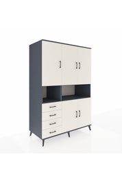 Kronos Dolap 7 Raflı 4 Çekmeceli 5 Kapaklı 132x59x195 Antrasit-Aytaşı/Aytaşı